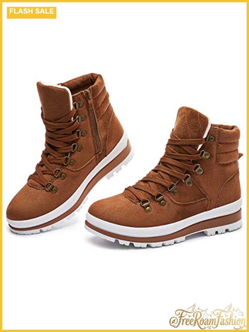 Women's Combat Boots Winter Ankle Boots Slip Resistant Fluffy Lined